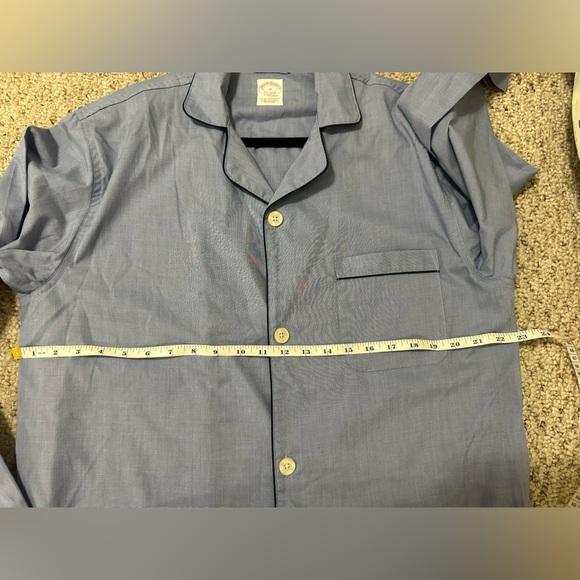 Men Brooks Brothers Nightware cotton pajama button up top shirt M - Picture 4 of 5